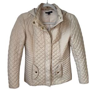 Tommy Hilfiger Quilted Tan Heavy Coat with Hood Ladies XS